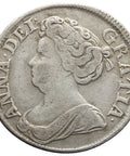1711 Shilling Queen Anne Silver Coin British United Kingdom Plain angles 4th bust