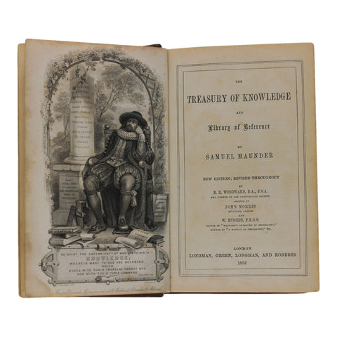 1862 Antique Book - Samuel Maunder's Treasury of Knowledge Library Reference