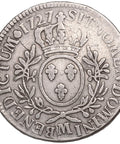 1727 M Ecu France Louis XV Silver Coin Toulouse Mint