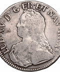 1727 M Ecu France Louis XV Silver Coin Toulouse Mint