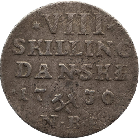 1730 8 Skilling Norway Frederick IV Coin