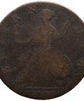 1748 Half Penny George II Coin UK Old Bust GEORGIVS