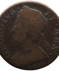 1748 Half Penny George II Coin UK Old Bust GEORGIVS