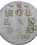 1755 Holland 2 stuivers Silver Coin