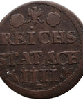 1757 4 Heller City of Aachen Coin Germany