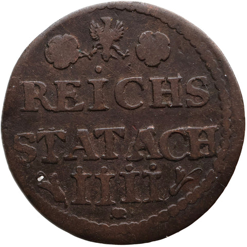 1757 4 Heller City of Aachen Coin Germany