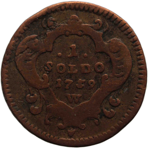 1759 One Soldo County of Gorizia (Italian states) Maria Theresa Coin