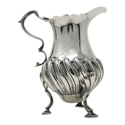 1763 Antique George III Era Sterling Silver Cream Jug Silversmith Samuel Meriten London Hallmarks