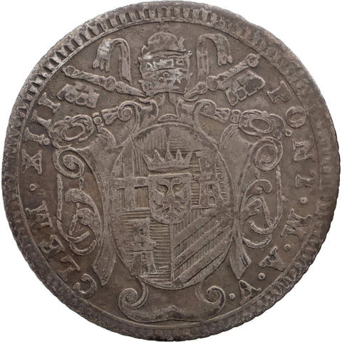 1763 V 1 Giulio Clement XIII Coin Papal Italy States