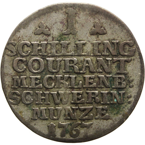 1767 1 Schilling Courant Silver Coin Germany States Duchy of Mecklenburg - Schwerin Friedrich II
