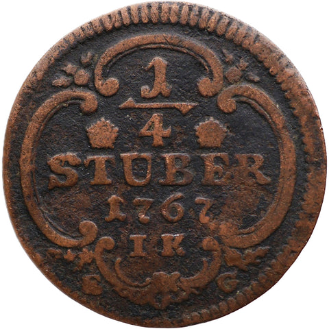 1767 IK ¼ Stüber Archbishopric of Cologne Coin Maximilian Frederick