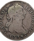 1773 SCR 2 Reales Spain Coin Charles III Silver Seville Mint