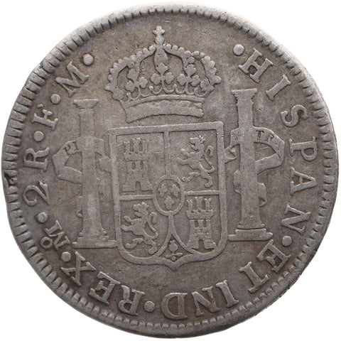 1774 FM 2 Reales Mexico Coin Charles III Silver