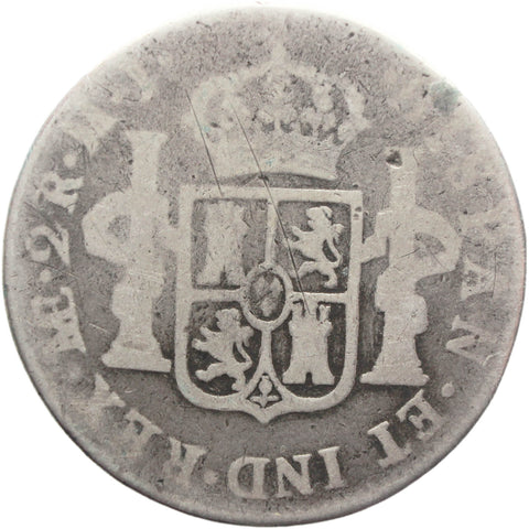1776 MJ 2 Reales Peru Coin Charles III Silver Lima Mint