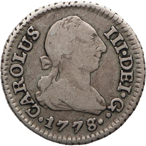 1778 SCF ½ Real Charles III Spain Silver Coin Seville Mint