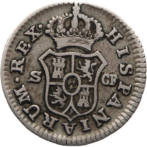 1778 SCF ½ Real Charles III Spain Silver Coin Seville Mint