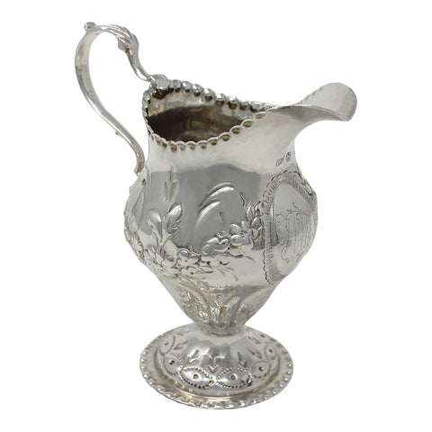 1780 Antique George III Era Sterling Silver Cream Jug Silversmith Charles Chesterman II London Hallmarks