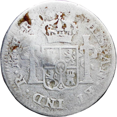 1781 Mo FF Half Real Spain Mexico Carlos III Coin Silver