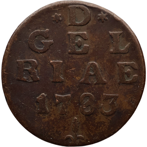 1783 Duit Gelderland Coin Netherlands