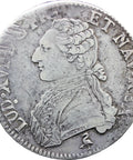 1784 A France Louis XVI Silver Ecu Coin Paris Mint
