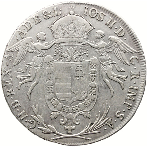 1786 Half Thaler Hungary Coin Silver Joseph II Holy Roman Emperor Vienna Mint