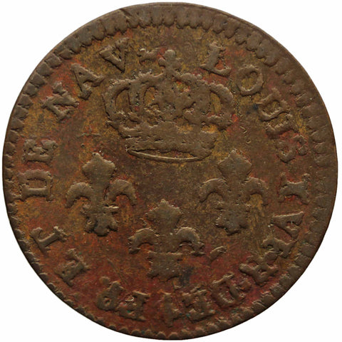 1789 2 Sous French Guiana Coin Louis XVI Colonies de Cayenne