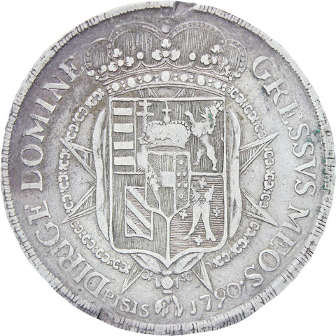 1790 Italy states Tuscany Pietro Leopoldo di Lorena silver Francescone (10 Paoli) coin