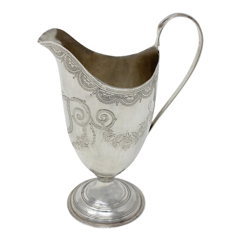 1791 Antique George III Era Sterling Silver Cream Jug Silversmith Joshua Jackson London Hallmarks