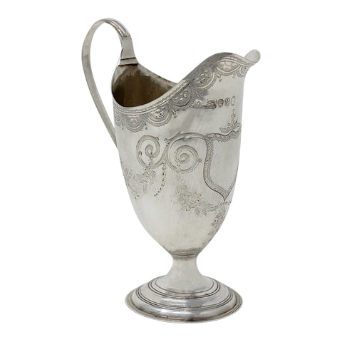 1791 Antique George III Era Sterling Silver Cream Jug Silversmith Joshua Jackson London Hallmarks