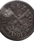 1793 Muraiola of 8 Baiocchi Pius VI Coin Papal Italy States
