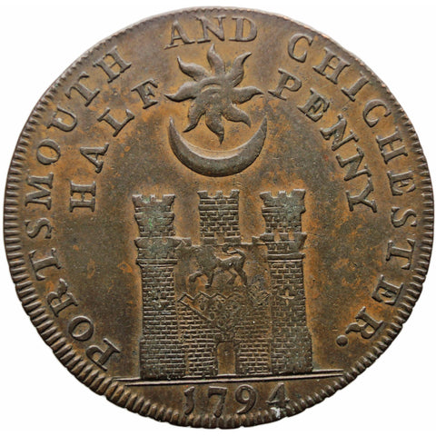 1794 Half Penny Token Hampshire Portsmouth John Howard