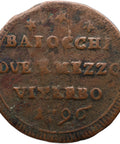 1796 2½ Baiocchi Viterbo Papal States Coin Pius VI