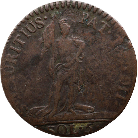 1796 5 Soldi Piedmont - Sardinia Italian States Victor Amadeus III Coin