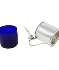 1796 Antique George III Era Sterling Silver Mustard Pot with Blue Glass Liner Silversmiths Robert Hennell I & David Hennell II London Hallmarks