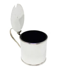 1796 Antique George III Era Sterling Silver Mustard Pot with Blue Glass Liner Silversmiths Robert Hennell I & David Hennell II London Hallmarks