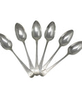 1796 Antique George III Era Sterling Silver Set Six Tea Spoons Silversmith Samuel Godbehere & Edward Wigan London Hallmarks