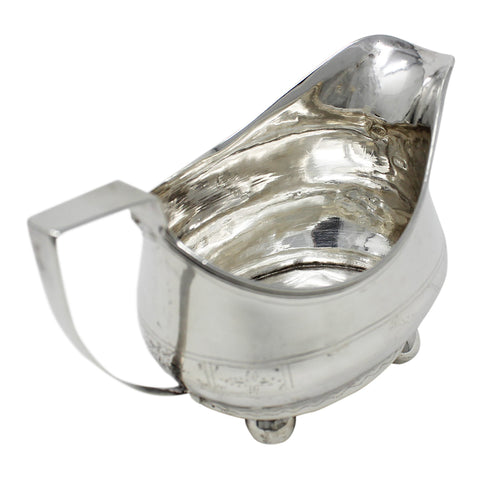 1797 - 1816 Antique George III Era Sterling Silver Cream Jug Silversmith Joseph Hicks Exeter Hallmarks