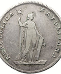 1798 6 Carlini Neapolitan Republic Coin Italy Silver