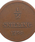1799 ½ Skilling Riksgälds Sweden Coin Gustaf IV Adolf