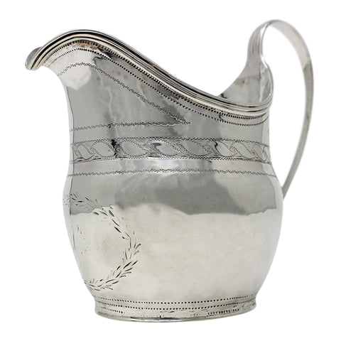 1801 Antique George III Era Sterling Silver Cream Jug Silversmith Stephen Adams I London Hallmarks