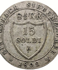 1802 A 15 Soldi 8½ Kreuzer County of Gorizia Coin Italy Vienna Mint