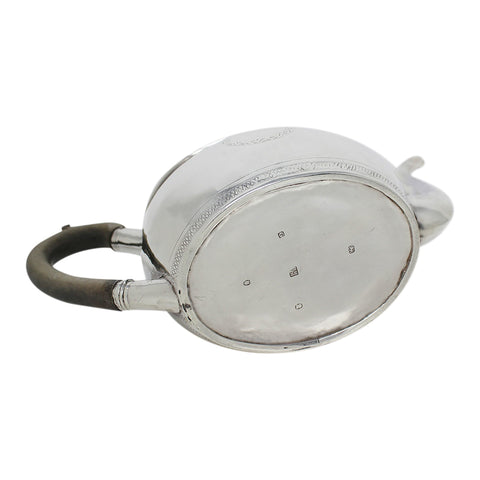 1802 Antique George III Era Large Sterling Silver Tea Pot Silversmiths Robert Hennell I & Samuel Hennell London Hallmarks