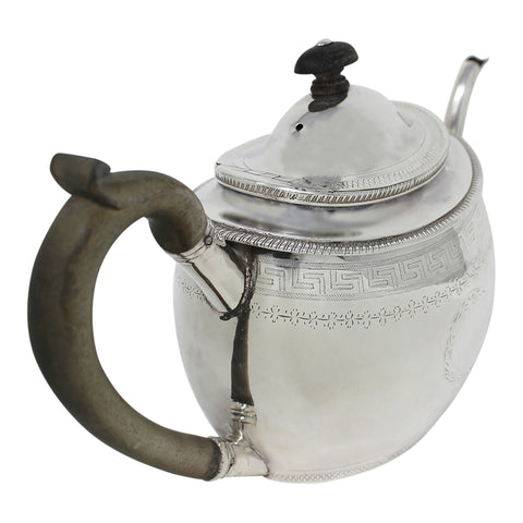 1802 Antique George III Era Large Sterling Silver Tea Pot Silversmiths Robert Hennell I & Samuel Hennell London Hallmarks