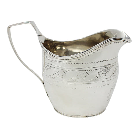 1802 Antique George III Era Sterling Silver Cream Jug London Hallmarks