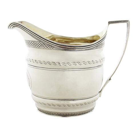 1802 Antique George III Era Sterling Silver Cream Jug Silversmith Thomas Robins London Hallmarks
