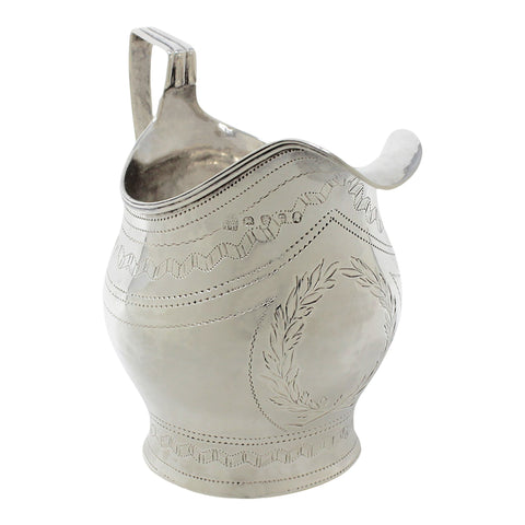 1802 Antique George III Era Sterling Silver Cream Jug Silversmiths Samuel Godbehere, Edward Wigan & James Boult London Hallmarks