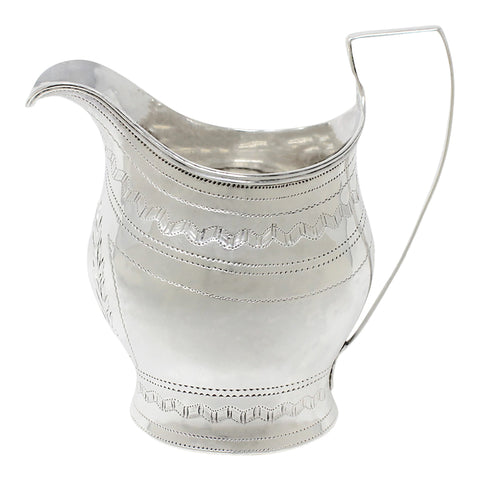 1802 Antique George III Era Sterling Silver Cream Jug Silversmiths Samuel Godbehere, Edward Wigan & James Boult London Hallmarks