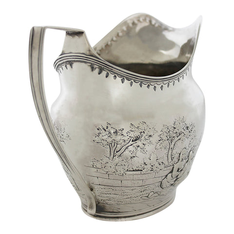 1807 Antique George III Era Large Decorative Sterling Silver Milk Jug Silversmith Edward Fernell London Hallmarks