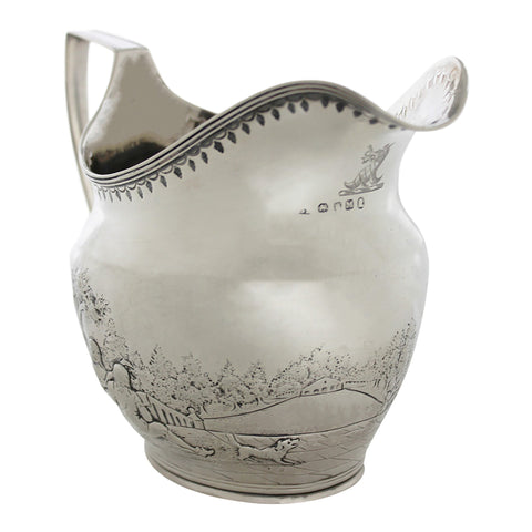 1807 Antique George III Era Large Decorative Sterling Silver Milk Jug Silversmith Edward Fernell London Hallmarks