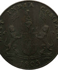 1808 British East India Company 20 Cash Coin India - British (Madras)
